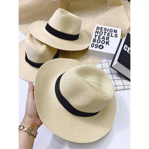 Mũ cói đi biển, mũ cói Panama unisex cho cả nam và nữ
