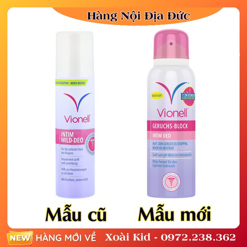XỊT KHỬ MÙI VÀ KHÁNG KHUẨN VÙNG ÂM ĐẠO VIONELL INTIM CỦA ĐỨC -DATE MỚI NHẤT