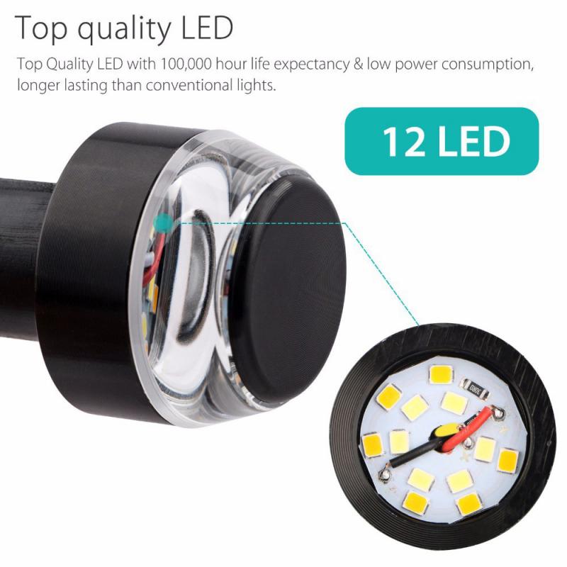 Set 2 Đèn Xi Nhan DC 12V Ánh Sáng Trắng / Vàng Gắn Tay Lái Xe Máy
