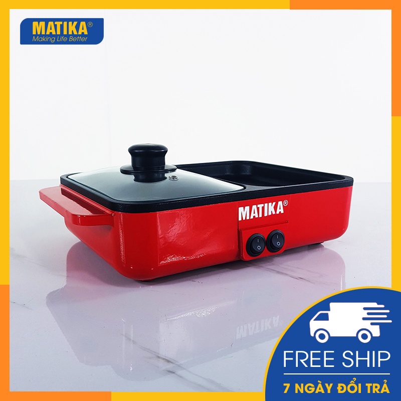 Bếp Lẩu Nướng 2 Ngăn Mini MATIKA MTK-9012