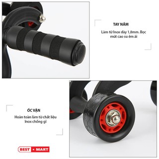 Con Lăn Tập Cơ Bụng 4 Bánh Cao Cấp