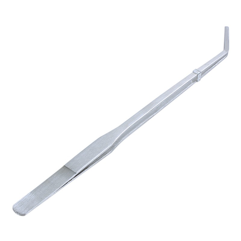 1Pcs Aquarium Fish Tank Live Plants Straight Tweezers Cutting Stainless Steel 27Cm & 1Pcs Stainless Steel Curved Tweezer Clip