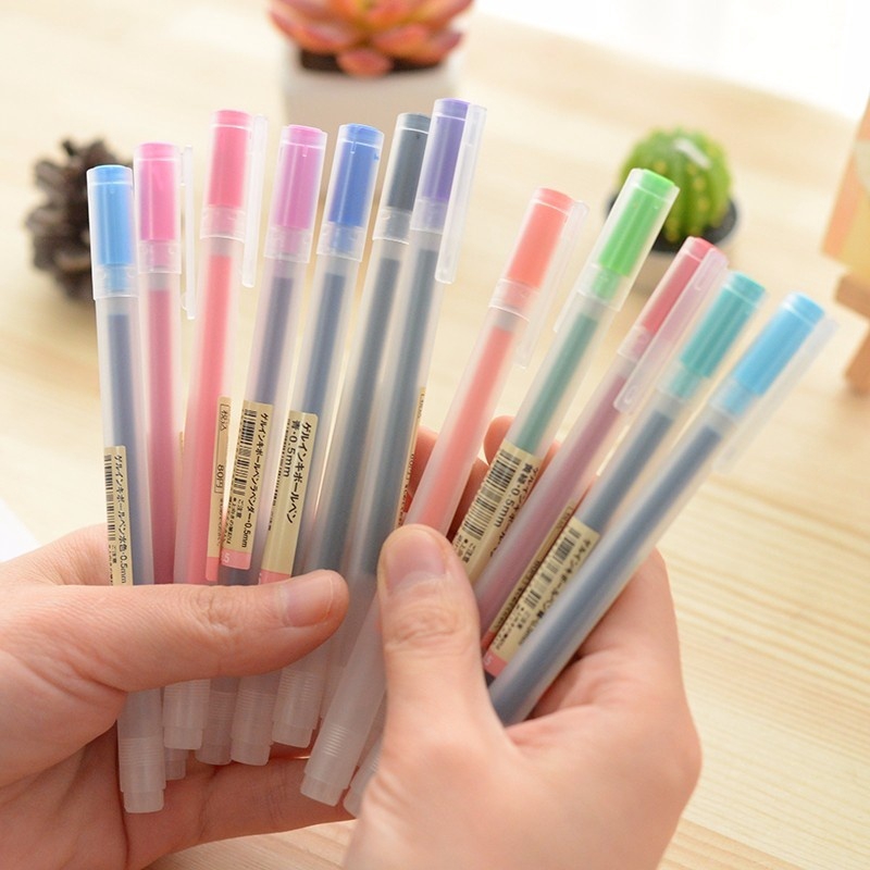 Set 12 bút mực gel “MUJI LOOK-ALIKE” 12 màu ngòi 0.5
