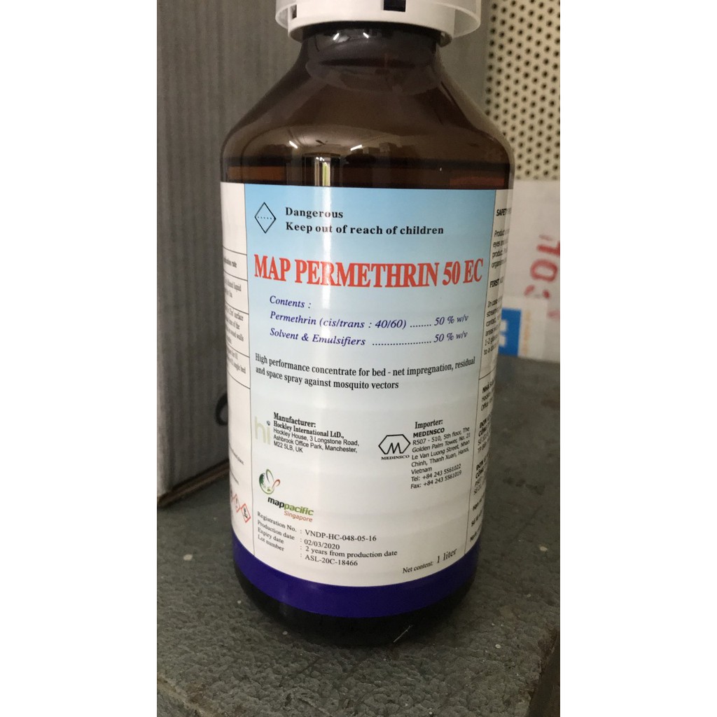 Thuốc Muỗi Map-Permethrin 50EC chai 1L ( Hàng nhập Anh Quốc )