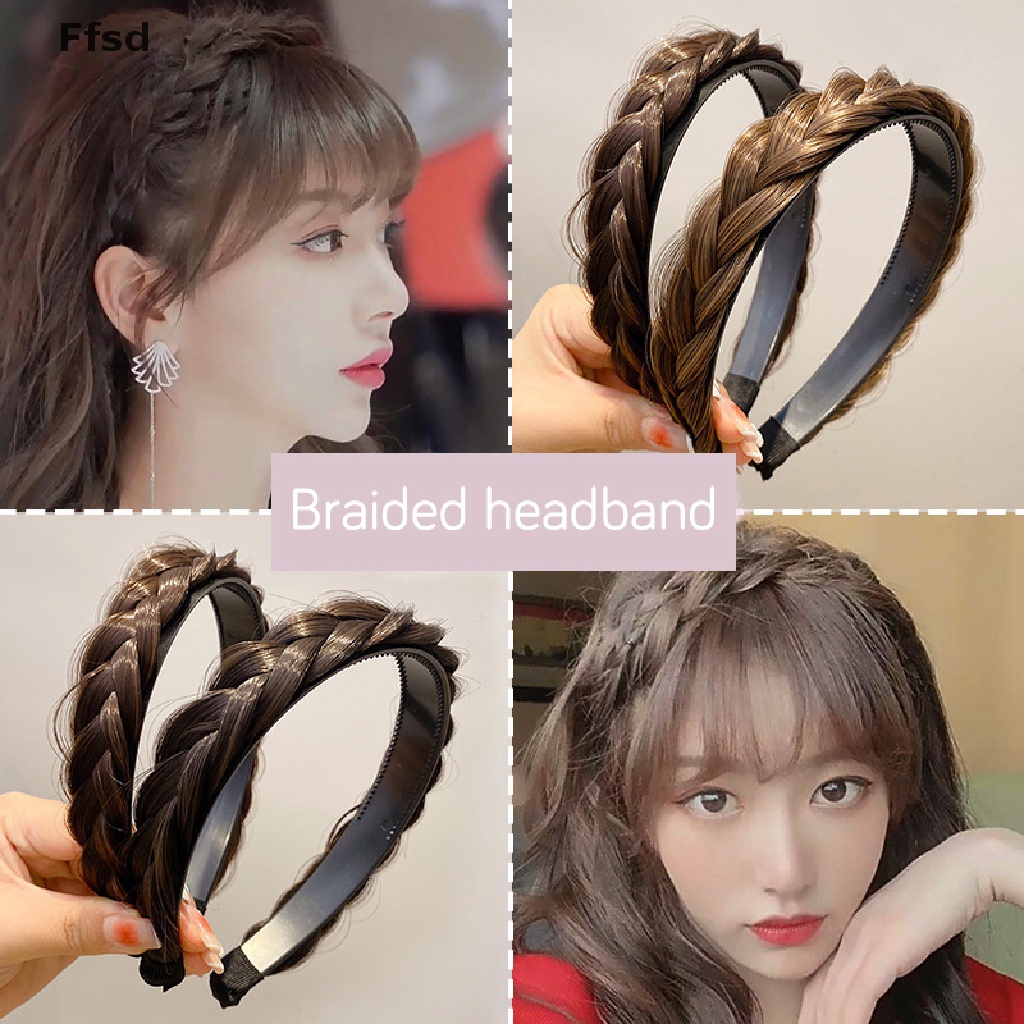 {Ffsd} Băng Đô Dạng Tóc Giả Thắt Bím Xương Cá Thủ Công Bản Rộng Phong Cách Cổ Điển Bán Chạy Cho Nữ
