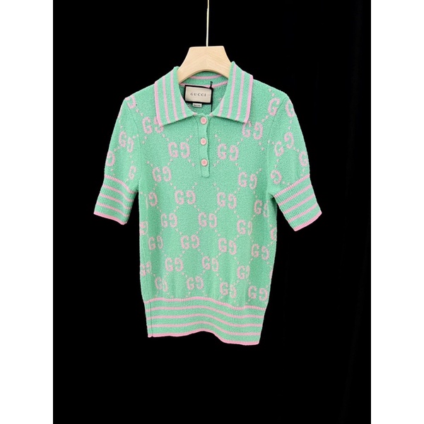 Áo len polo tay ngắn cho nữ thương hiệu Gucci GC cao cấp