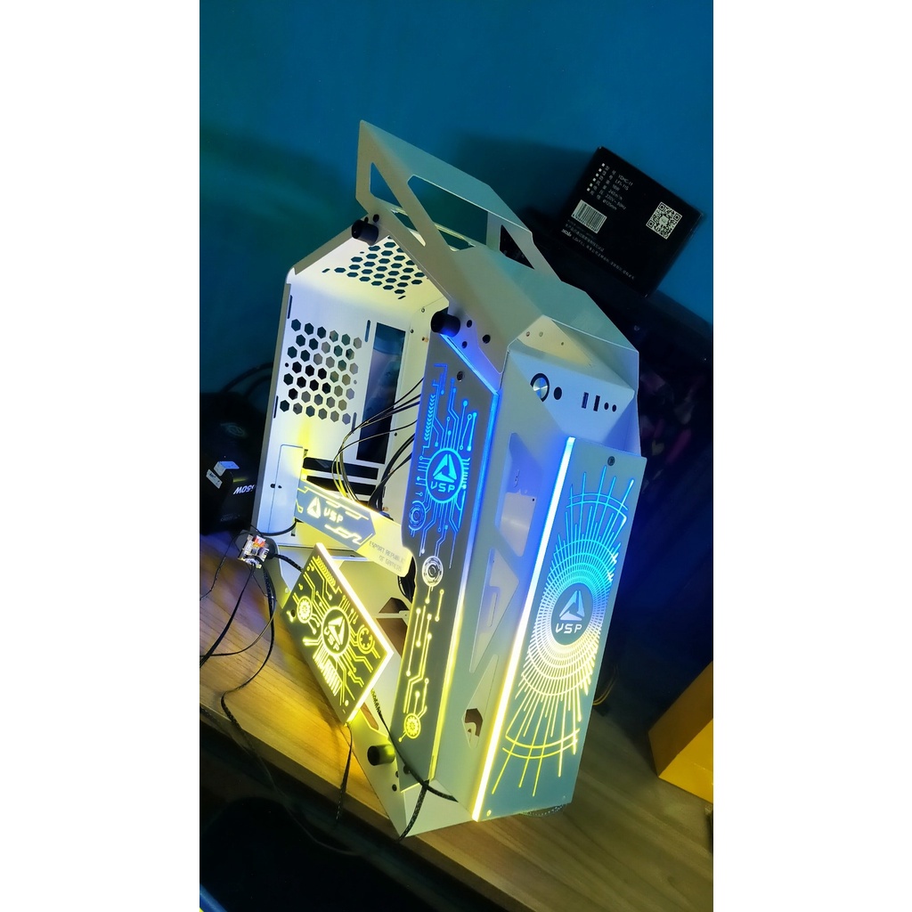 [Freeship] HCM Vỏ case coolmoon M-ATX LED Vỏ Case Máy Tính LEOPARD FULL 6 FAN LED