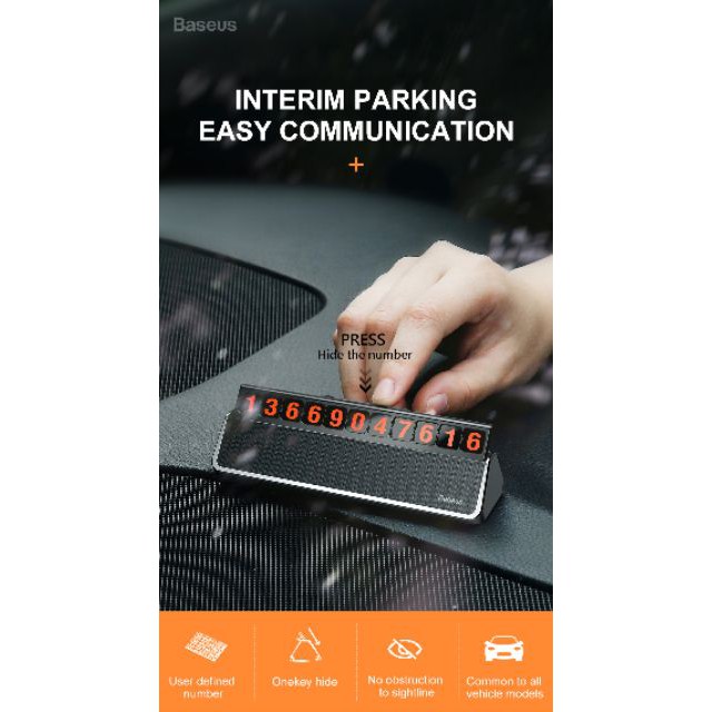 Bảng số điện thoại Baseus Hermit Temporary LV121 dùng cho xe hơi ( Nam châm, nhựa cao cấp ABS + PC ) | BigBuy360 - bigbuy360.vn