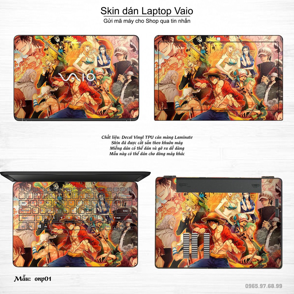 Skin dán Laptop Sony Vaio in hình One Piece (inbox mã máy cho Shop)