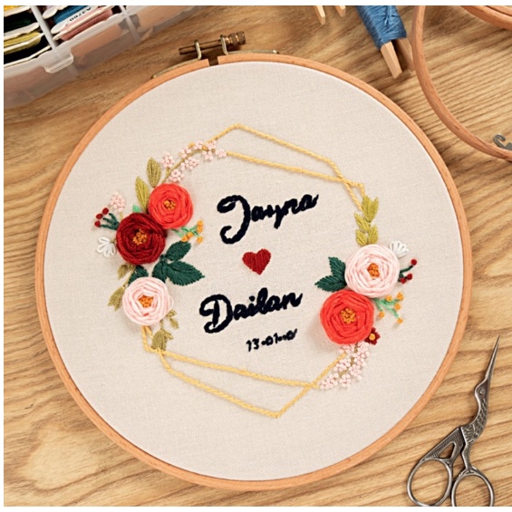 Bộ Dụng Cụ Thêu Thủ Công Diy Cho Người Mới Bắt Đầu KÈM KHUNG CĂNG THÊU - MIE SHOP HANDMADE