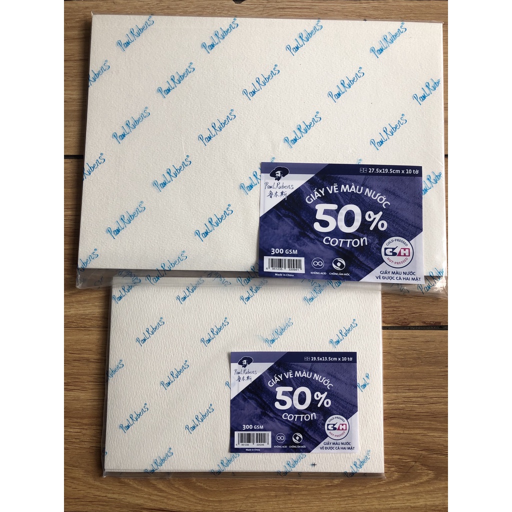 Giấy Paul Rubens 300gsm size A3/A4/A5 và size B4/B5 2 vân hot/cold