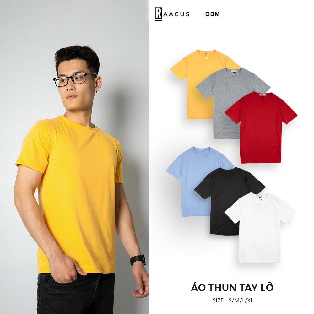 Áo thun nam unisex tay lỡ dáng ôm, áo phông nam trơn basic tay ngắn thời trang RAACUS - A023 | BigBuy360 - bigbuy360.vn