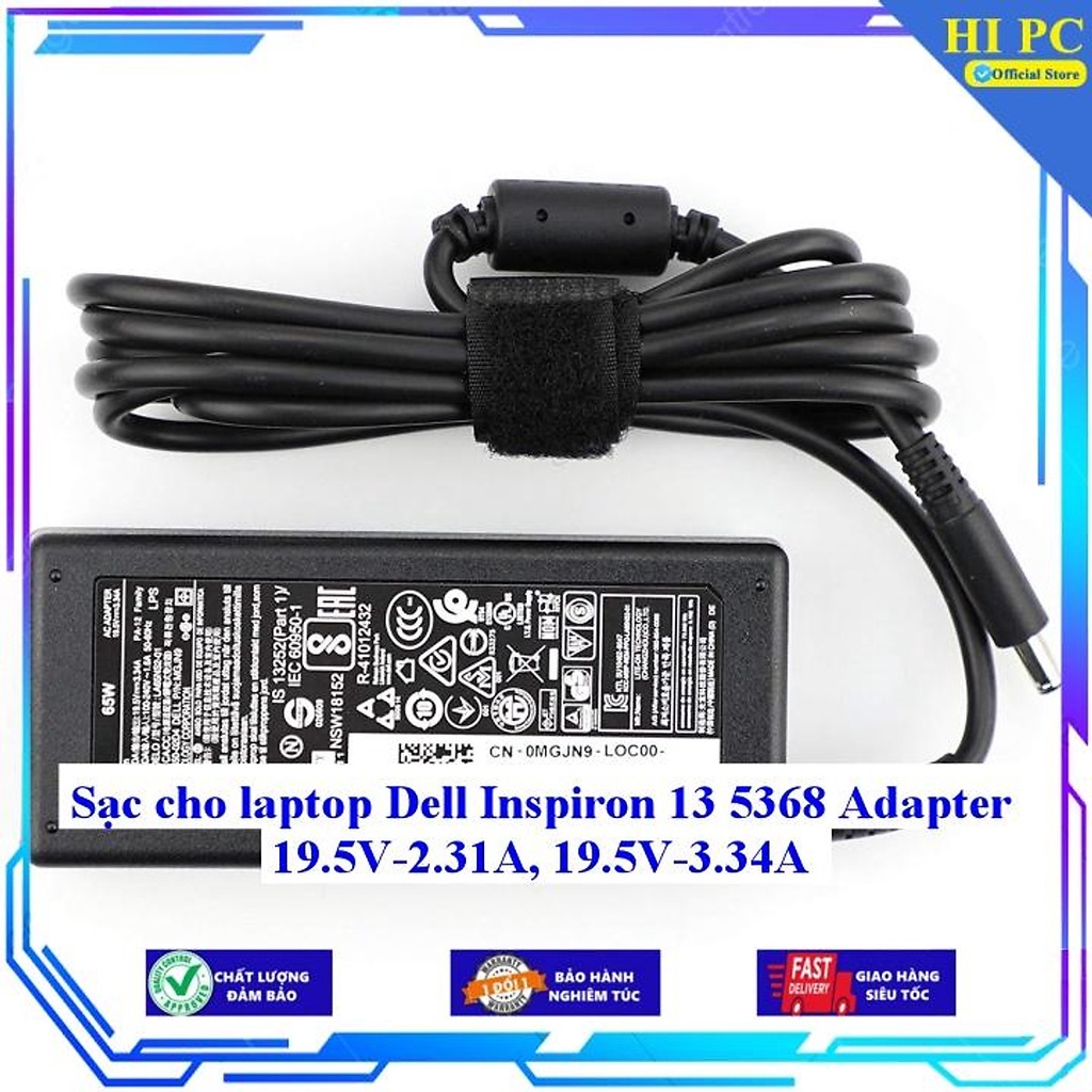 Sạc cho laptop Dell Inspiron 13 5368 Adapter 19.5V-2.31A 19.5V-3.34A - Hàng Nhập khẩu