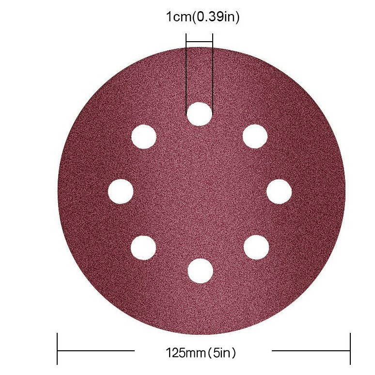 Bộ 12 tờ giấy nhám đĩa siêu mịn 5 inch-8 lỗ