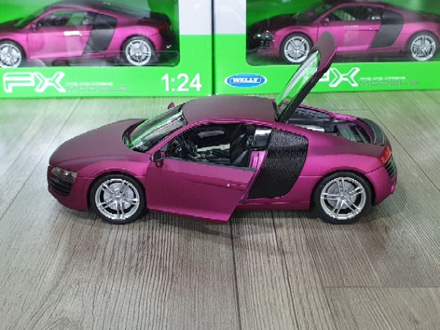 Xe mô hình Audi R8 1:24 Welly Tím