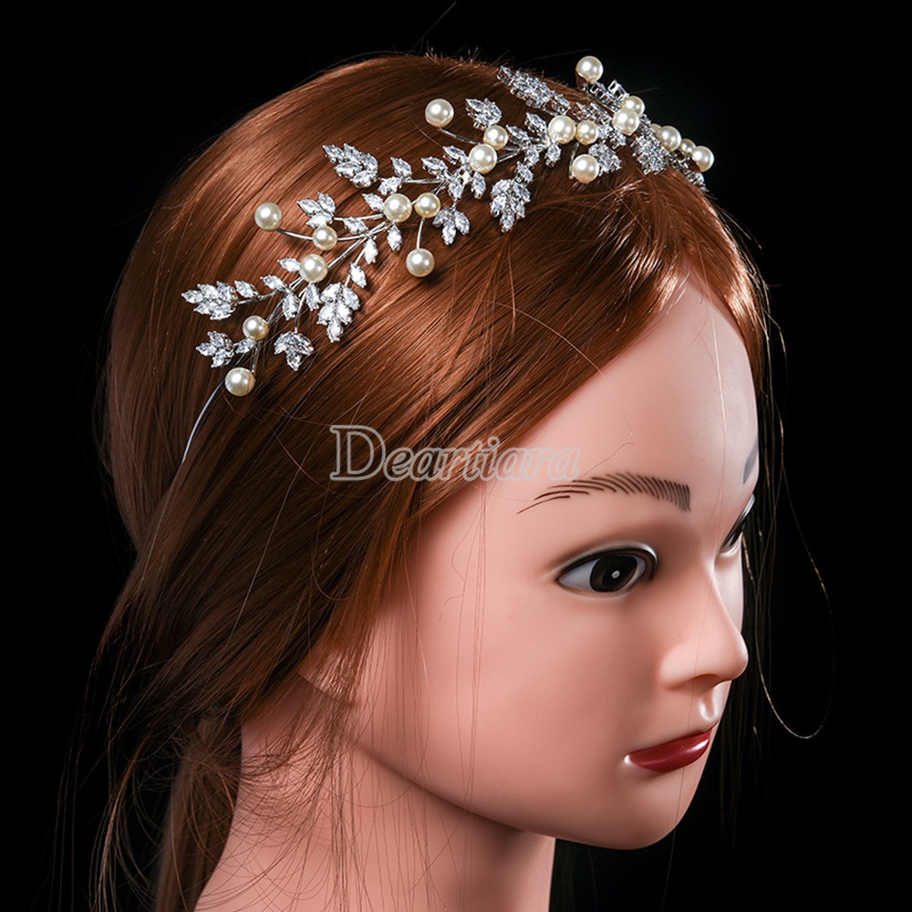 Băng Đô Cài Tóc Hình Lá Phong Thời Trang Cho Cô Dâu