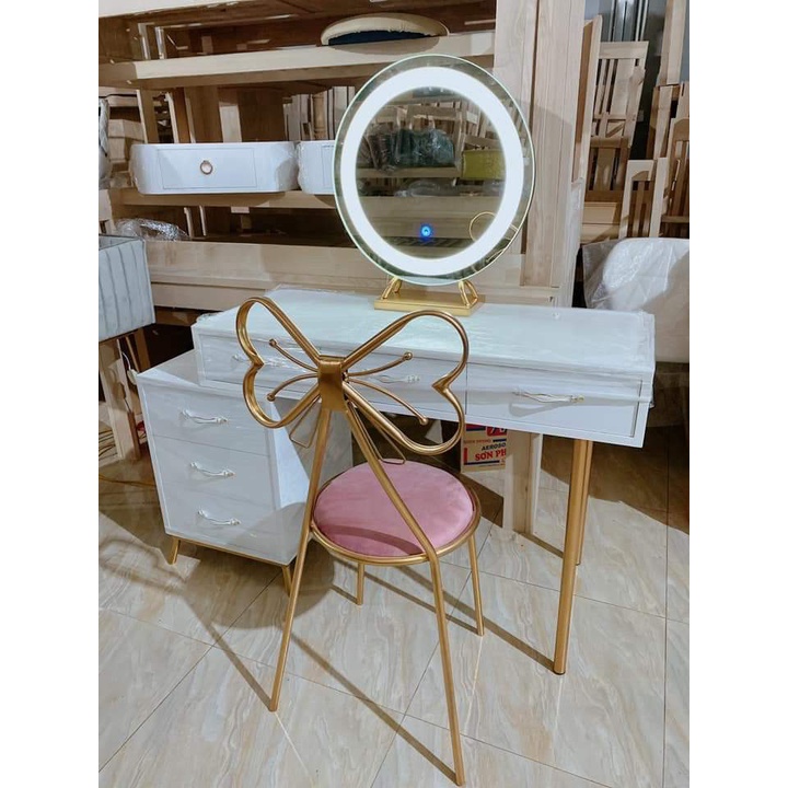 Bàn phấn trang điểm ⚡ HÀNG CAO CẤP ⚡ Bàn trang điểm phong cách Châu Âu, gương led cảm ứng