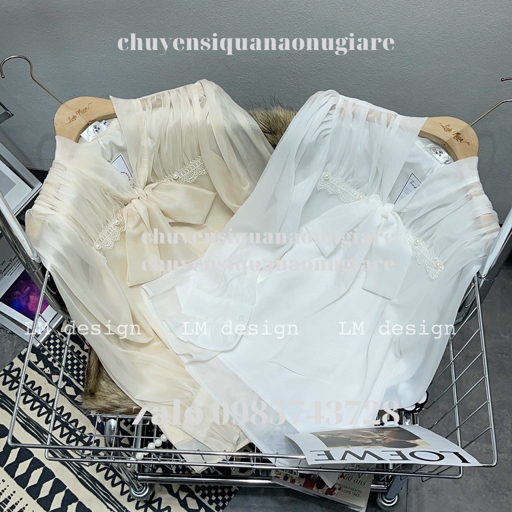 áo sơ mi tơ 2 lớp tay bồng khuy ngọc A0002 hàng QCCC kaca chuyensiquanaonugiare