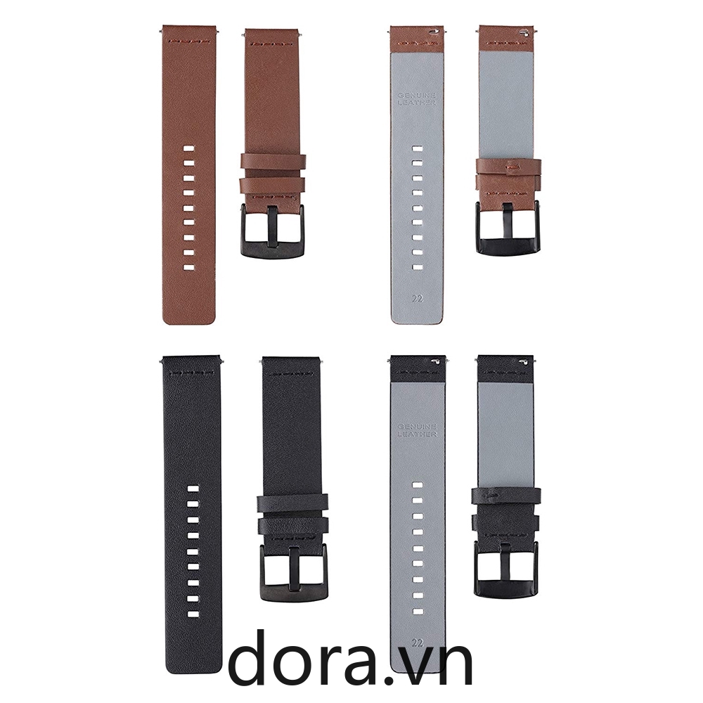 22mm for xiaomi huami amazfit 2 straps bands Black Genuine Leather Strap for Samsung Gear S3 Frontier/Classic belt