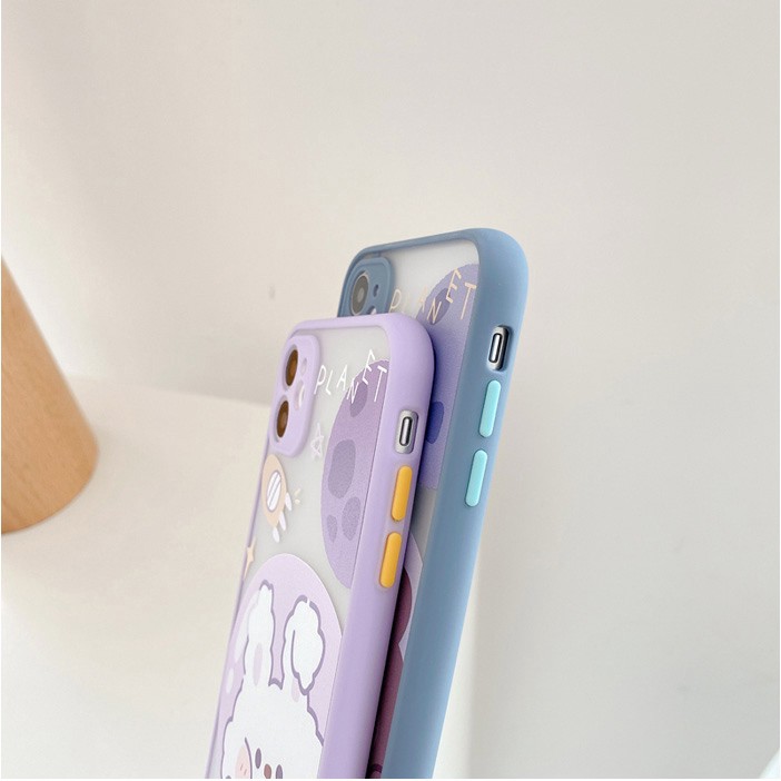 Ốp lưng Realme 5i /5/ 5s/ realme 6 nhám bảo vệ camera màu pastel đang cực hot mẫu Gấu Thỏ