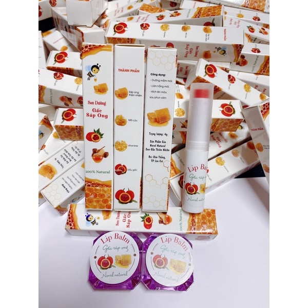 Son Dưỡng Môi Gấc Sáp Ong dạng thỏi ,Dưỡng siêu mềm Kích Hồng môi sau phun xăm