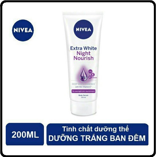 Serum dưỡng thể trắng da ban đêm Nivea Extra White Night Nourish 200ml | BigBuy360 - bigbuy360.vn