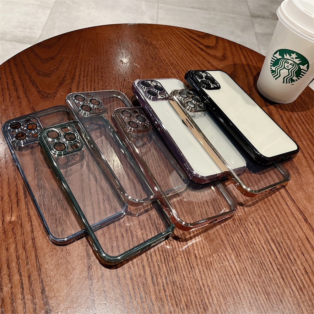 Ốp Điện Thoại Màu Tím Mạ Điện Cao Cấp Chống Bụi Cho Iphone 14 / 13 / 12 11 Pro Max