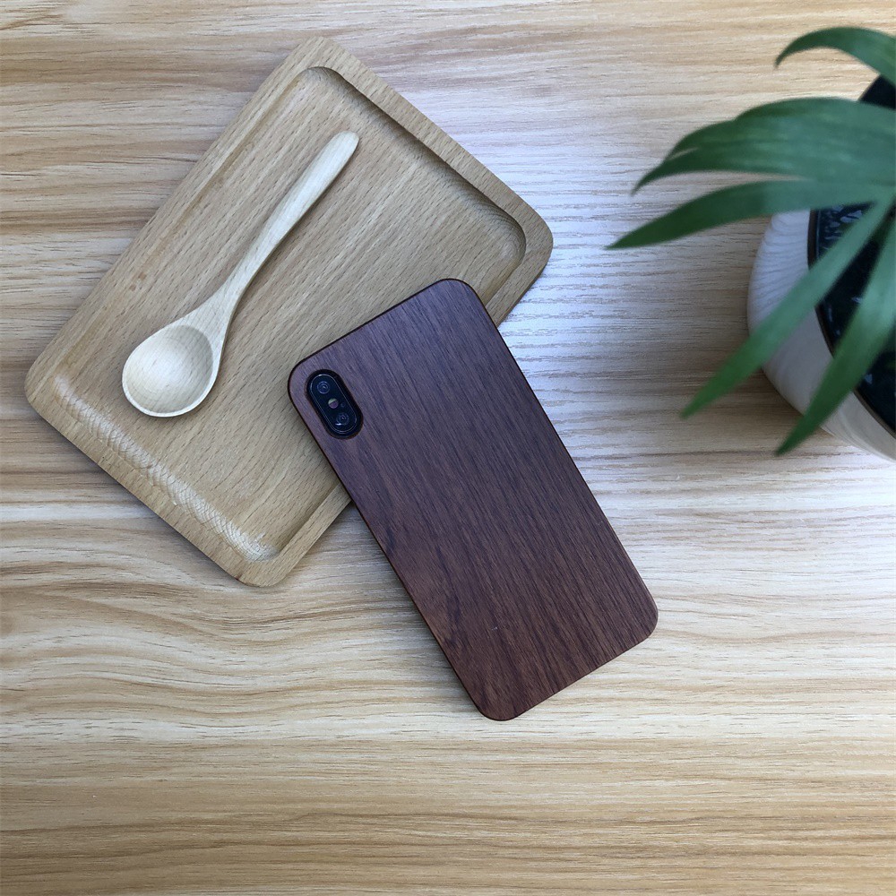 Ốp điện thoại bằng gỗ thật viền TPU cho iPhone 11 Pro X XS Max XR 6 6S 7 8 Plus