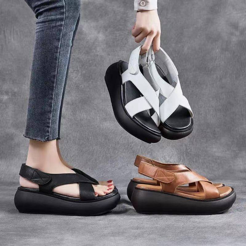 Giày Sandal Phong Cách La Mã Đế Dày Phẳng Mùa Hè Dễ Phối Đồ Mới