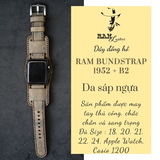Dây Apple Watch , iWatch , iphone Watch da bò kèm tấm đệm chống mồ hôi RAM Leather bundstrap b2