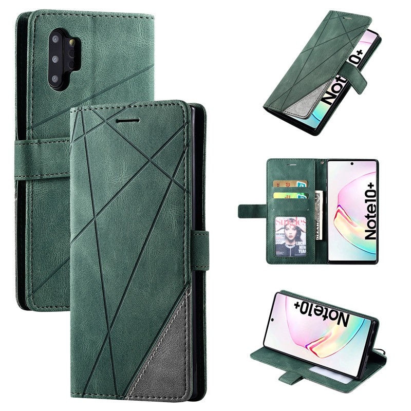 Bao da điện thoại PU phối TPU từ tính chống sốc có ngăn đựng thẻ cho Samsung Note 9 Note 8 Note 10 plus Note 10 5G | BigBuy360 - bigbuy360.vn