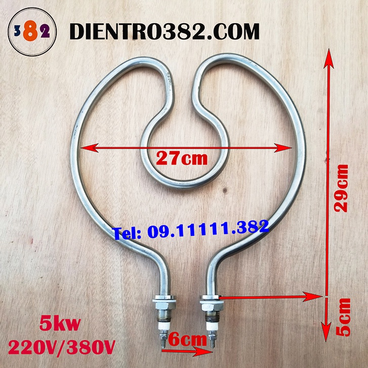 Điện trở vòng tròn tim công suất 4kw, 5kw, 6kw. may so vòng tròn kép chất liệu inox304