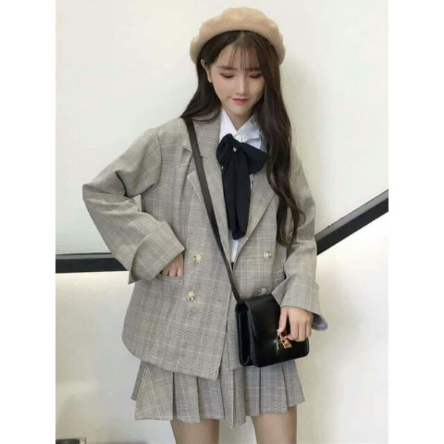 [ORDER] SET VÁY ÁO KẺ CARO ( có video)