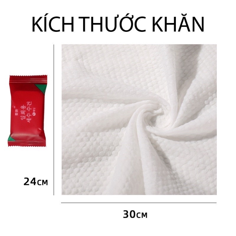 1 Gói Khăn Nén Lau Mặt Hàn Quốc Hình Chữ Nhật Loại Dày Dặn