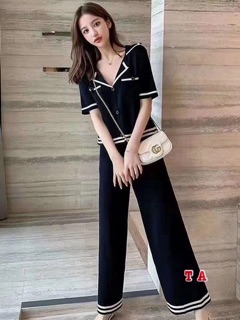 Set len mongtoghi cổ V viền túi
