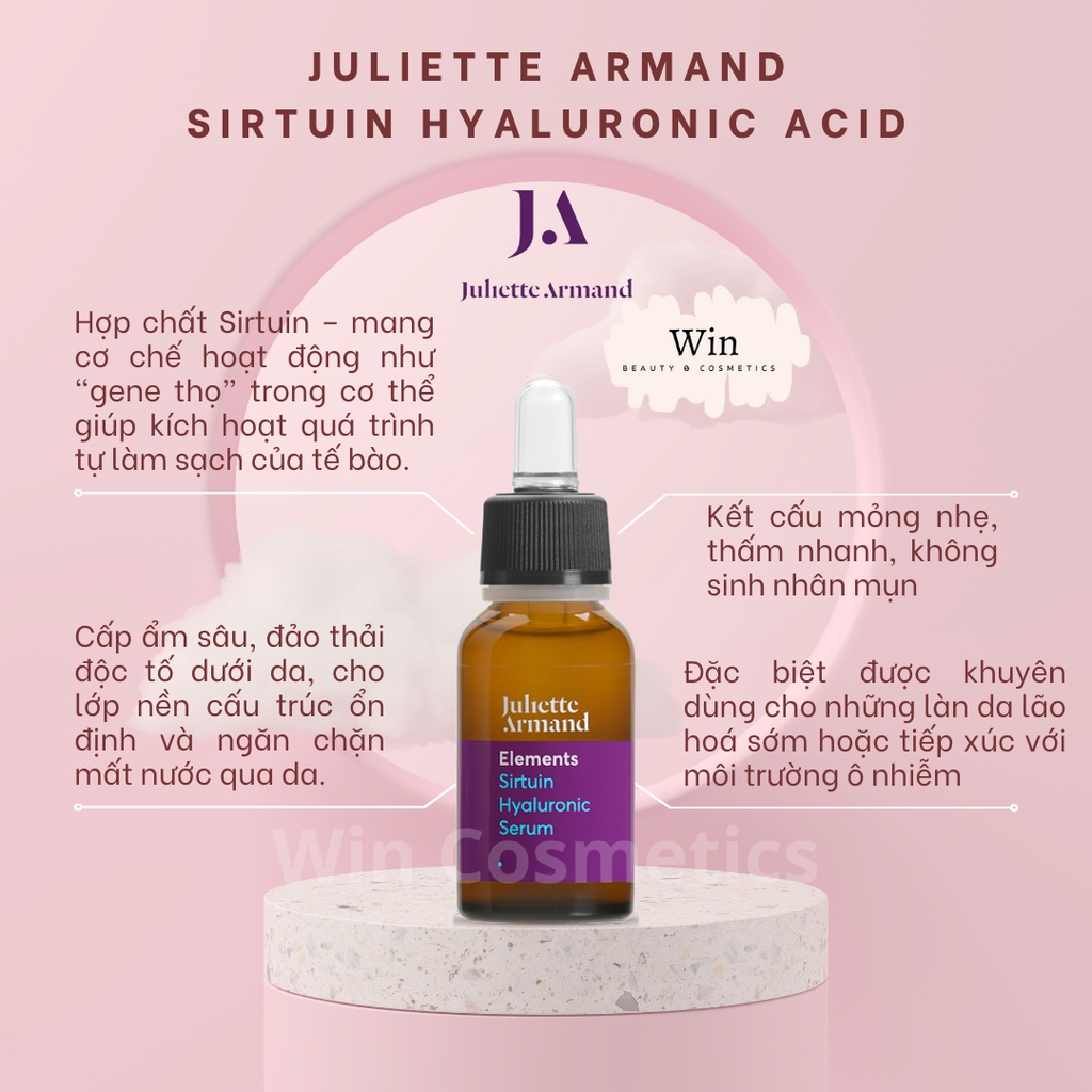 *Lưu mã 15% trên sản phẩm* Juliette Armand Sirtuin Hyaluronic Serum Tinh chất trường thọ dưỡng ẩm