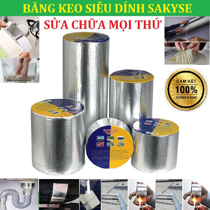 👨‍🔧BĂNG KEO CHỐNG THẤM👨‍🔧Băng dính chống thấm nước đa năng Sakyse 5cm/10cm/20cm chống thấm dột mái tôn,trần nhà,xô chậu