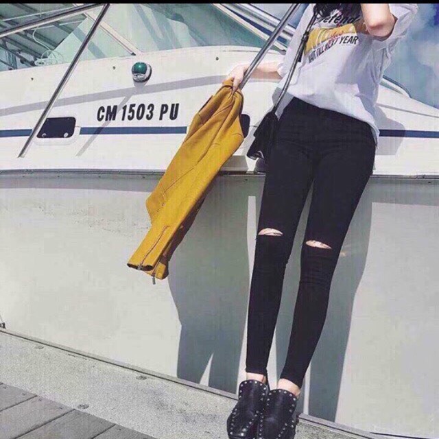 quần jean rách gối phong cách trẻ trung hiện đại | BigBuy360 - bigbuy360.vn
