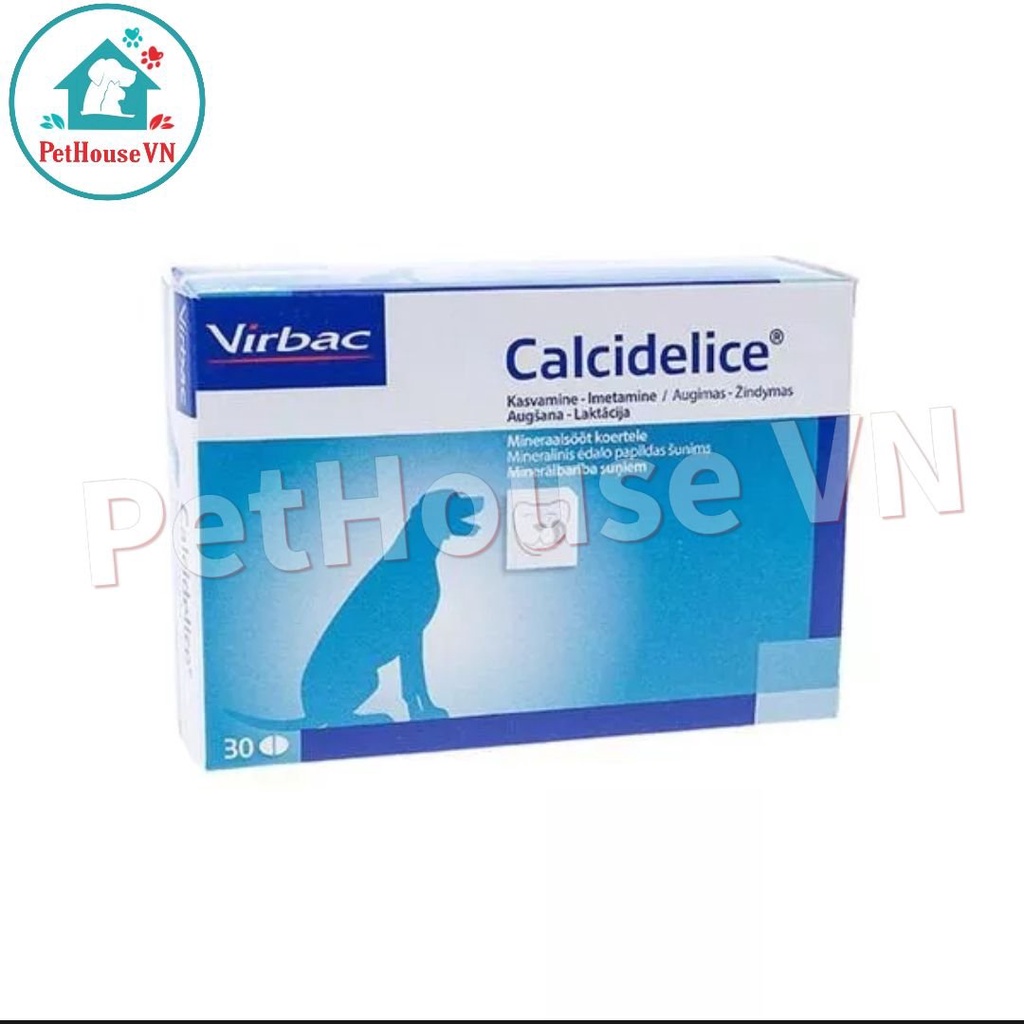VIRBAC CALCI DELICE - Hộp 30 Viên Canxi, Phốt Pho Và Khoáng Chất Ngon Miệng Cho Chó & Mèo Hàng Chính Hãng