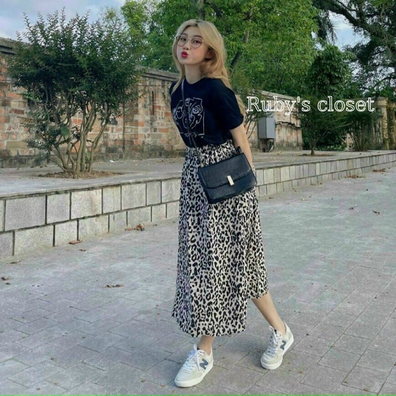 Set áo chân váy, set đồ nữ đi chơi sang chảnh gồm chân váy và áo thun cực đẹp