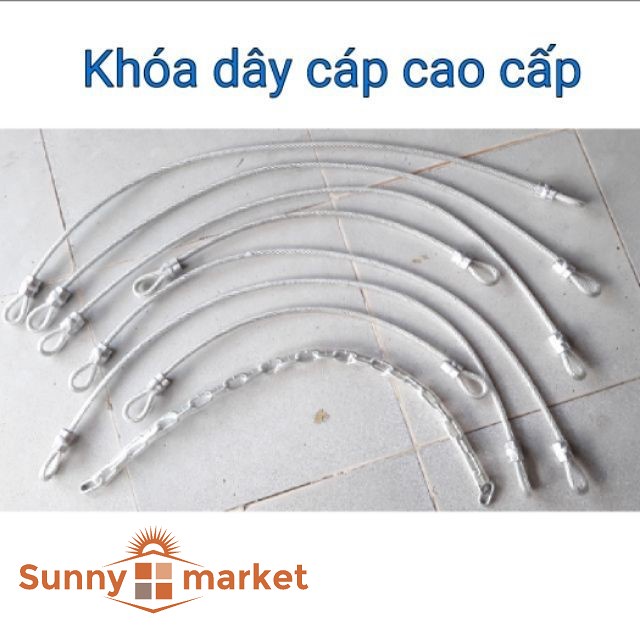 Dây cáp bọc nhựa khoá xe máy, xe đạp 10ly cực kỳ chắc chắn nhiều kích thước để lựa chọn