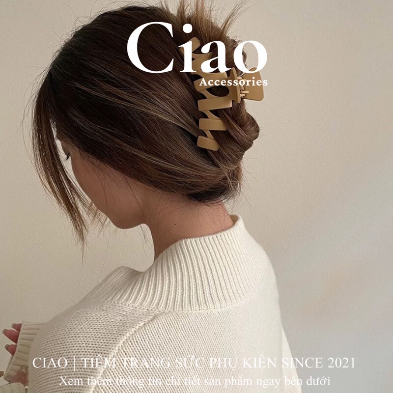 [HOẢ TỐC 1H] Kẹp nhựa acrylic nhám càng cua hoạ tiết mới lạ màu retro mã 25 Ciao accessories