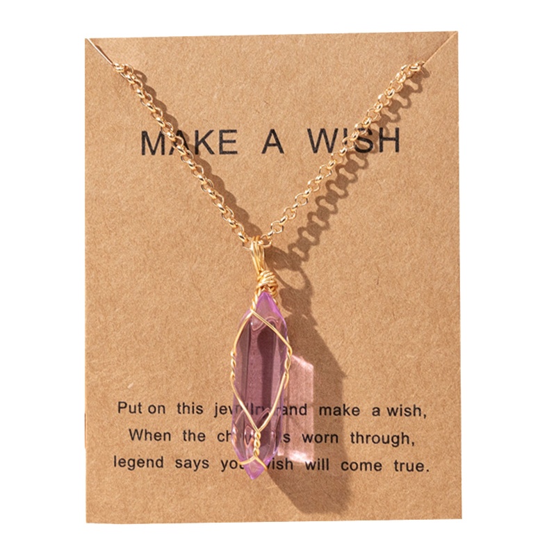 Vòng cổ Mặt Đá Thạch Anh Tự Nhiên Hình Lục Giác