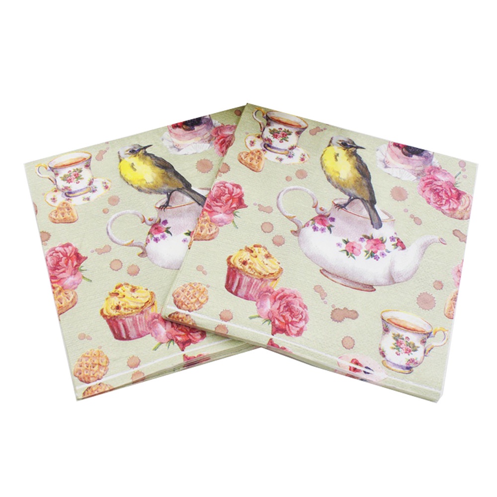 Set 20 Khăn Giấy In Hình Bướm Nhiều Màu Sắc