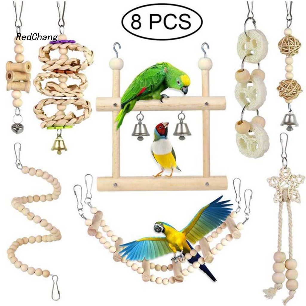 Set 8 Món Đồ Chơi Sáng Tạo Cho Vẹt Cưng