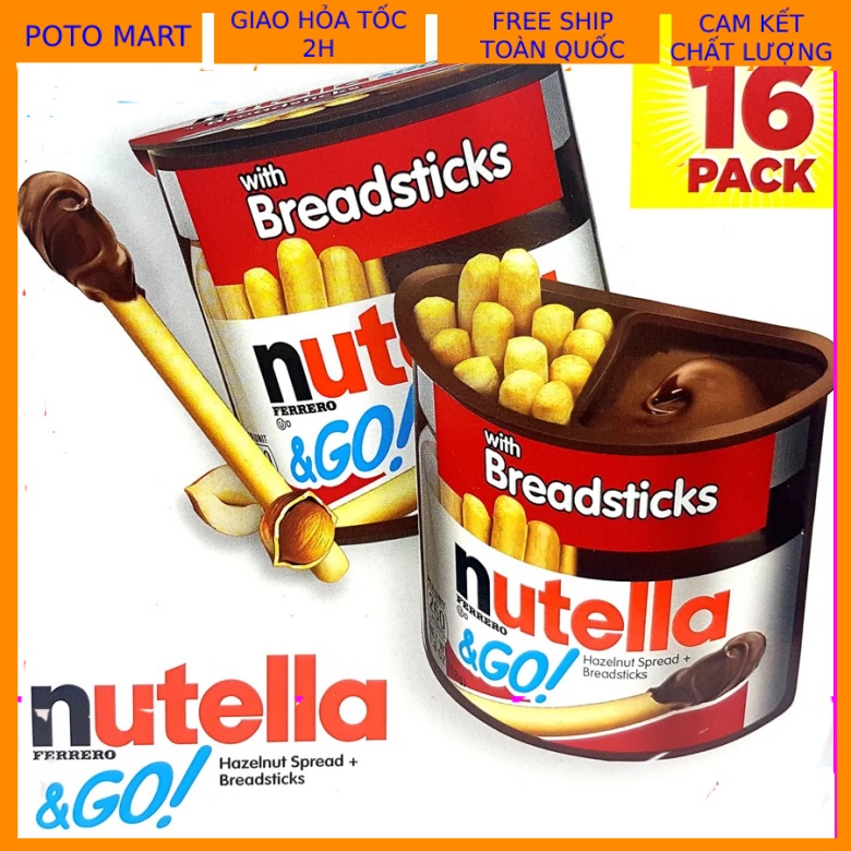 Hộp bánh que chấm bơ Nutella chocolate breadsticks