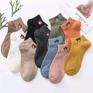 10 Đôi Tất Gấu Cute Cổ Ngắn Nhiều Màu