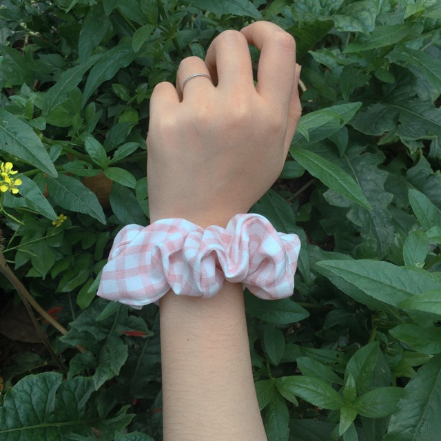 SCRUNCHIES CARO KẺ TO nhiều màu VINTAGE xinh xắn - Dây chun tóc + Vòng đeo tay siêu cute  - Quà tặng bạn gái ý nghĩa