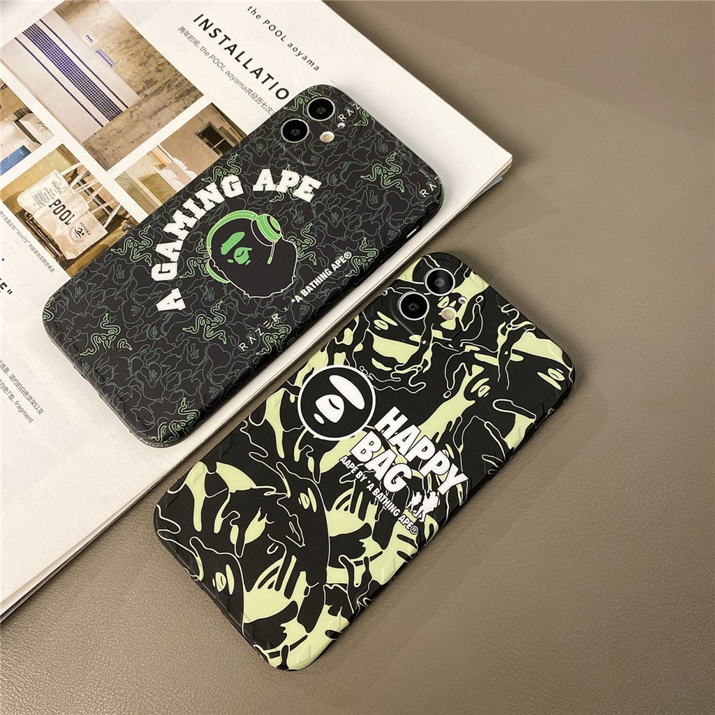 Ốp lưng nhựa dẻo hình logo BAPE cho IPhone12 Mini 11 PRO MAX 7/8plus SE2020 X/XS XR XSMAX