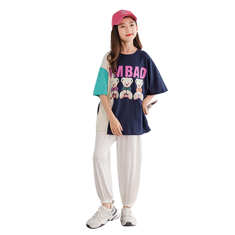 22MC68 Bộ quần áo ngắn tay hè bé gái hàng nhập